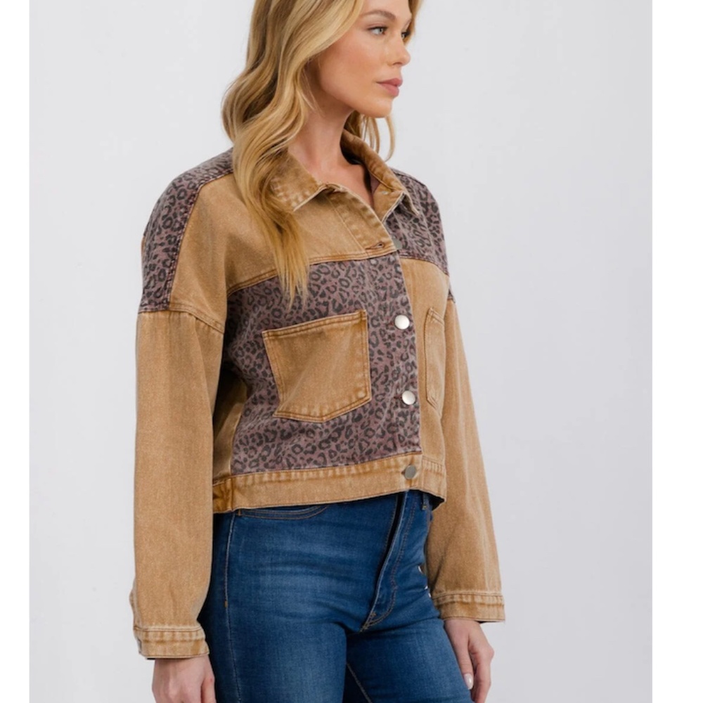 "The Eva" Animal Print Denim Jacket